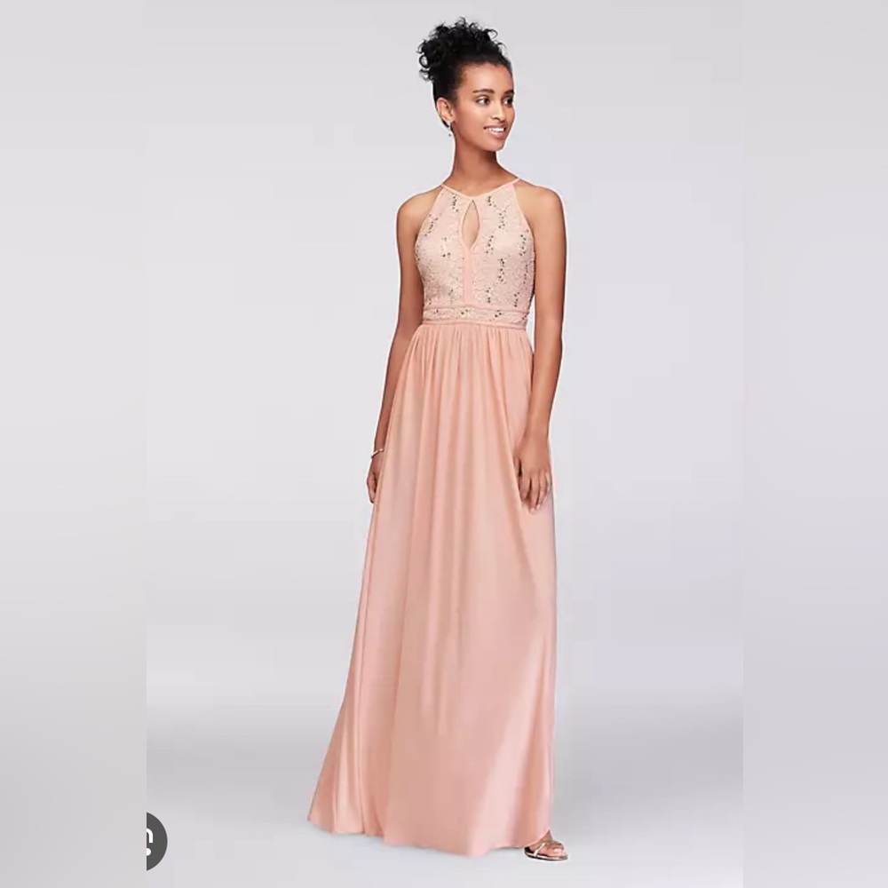 David’s Bridal “Morgan & Co.” Keyhole sequin dress